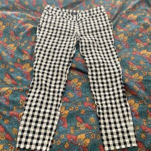 Loft black and white checkered cigar pants